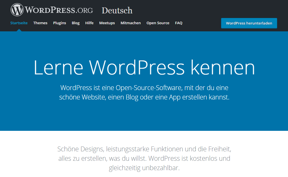 Wordpress CMS runterladen